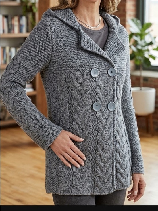 BCBGMaxAzria Sweaters - BCBGMaxAzria Hooded Double-Breasted Cardigan